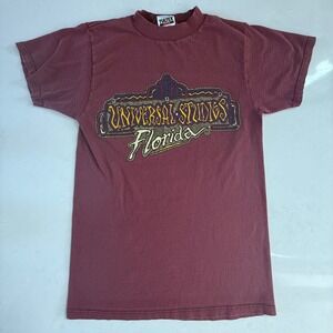 Vintage Universal Studios Florida T‎ Shirt Maroon Size S USA Made Cotton Tultex